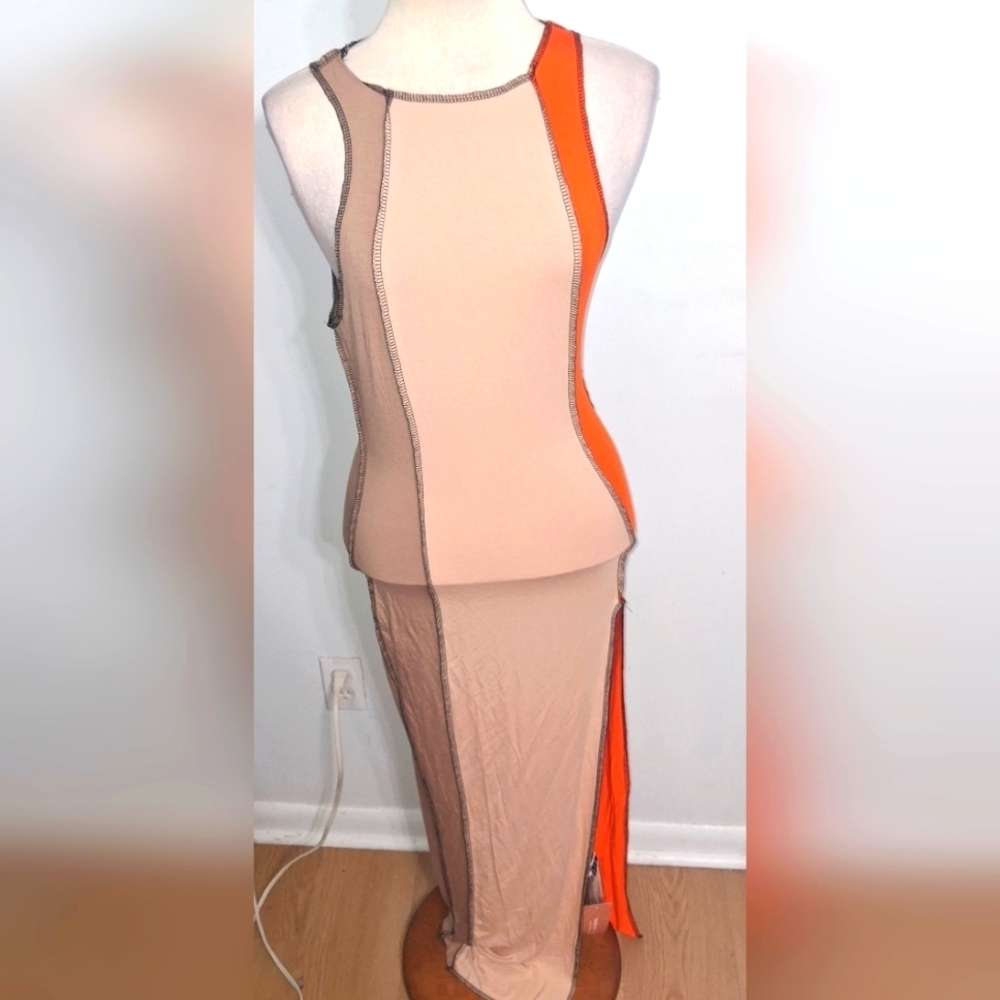 Colorblock Sleeveless Maxi Dress- W Sz Small - 4